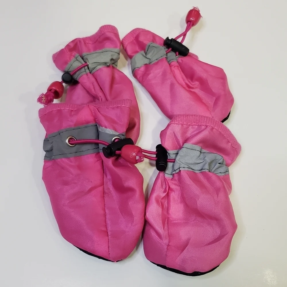 HOOLAVA Dog Shoes, Winter Boots Paw Protector with Reflective Straps, Pink NWOT - Picture 3 of 9